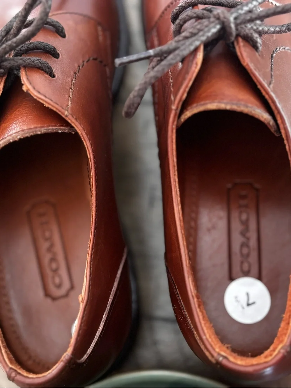 Coach Men’s Brown Leather lace up shoes new without tag 7.5